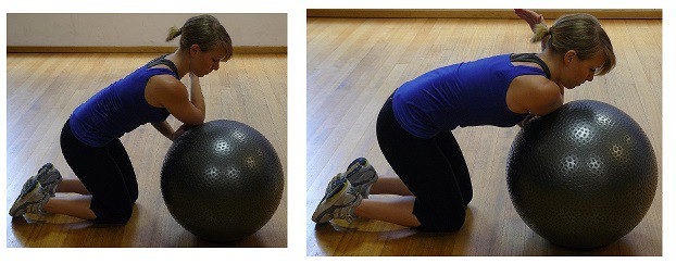 Stretching with fitness ball