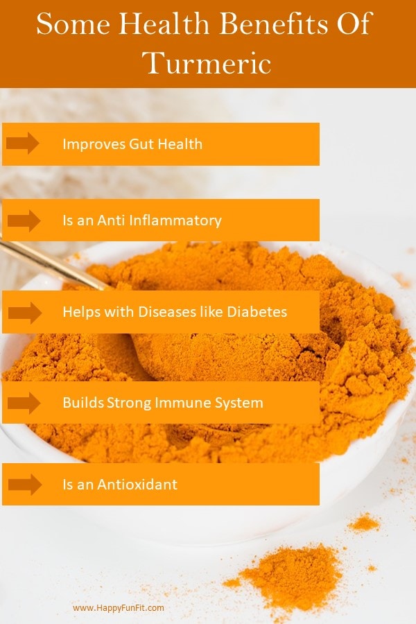 Health Benefits of Turmeric: Improves Gut Health, Is an Anti-Inflammatory, Helps with diseases like Diabetes and Arthritis, Builds strong Immune System, Is an Antioxidant GREAT for so many things. #healthbenefitsturmeric, #turmeric #Improvesguthealth #antiinflammatory #strongimmunesystem #antioxidant