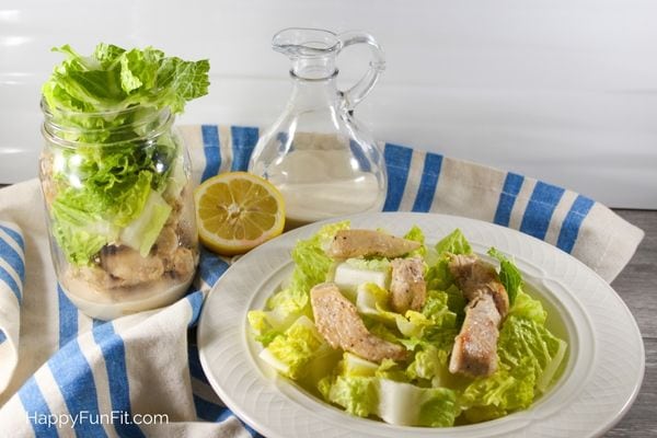 Mason Jar Chicken Caesar Salad